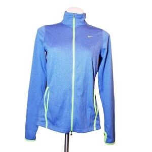 Nike Dri Fit Full Zip Blue Long Sleeve Jacket Womens Size Medium